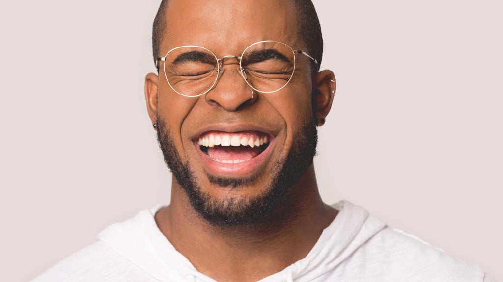 Portrait of an African-American male laughing